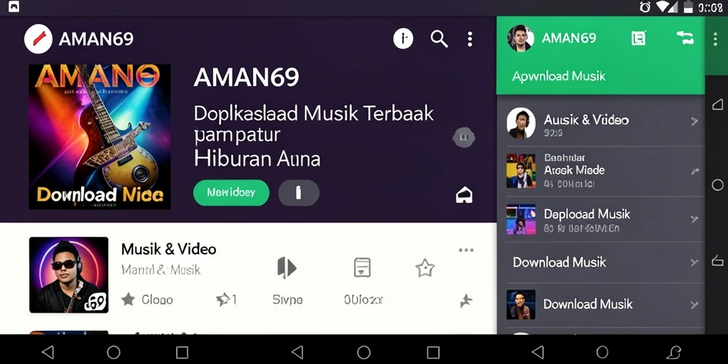 Tampilan antarmuka AMAN69 yang user-friendly untuk Download Musik.