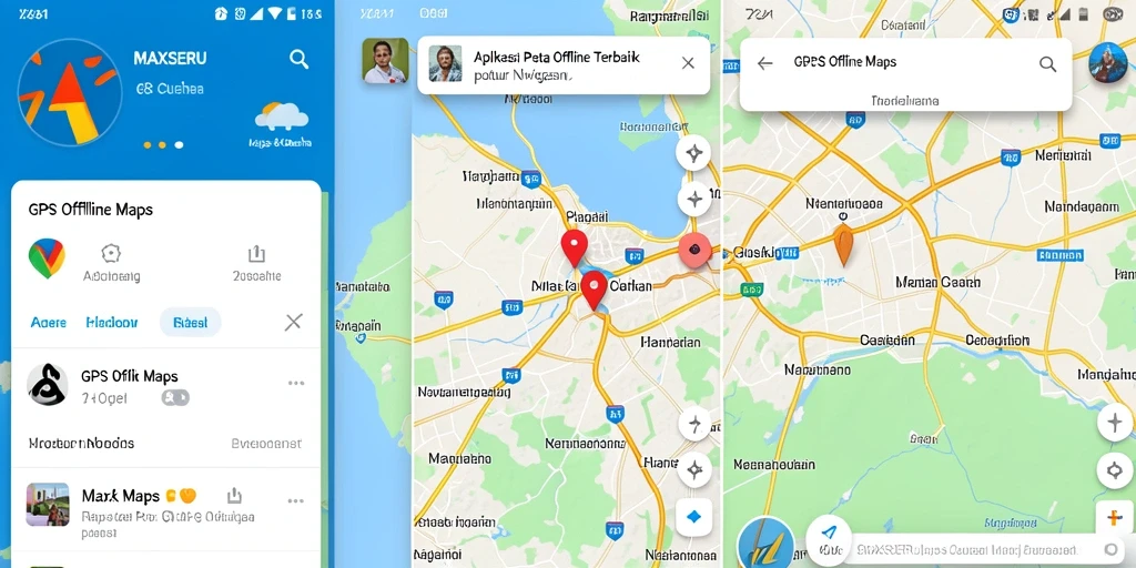 Antarmuka MAXSERU yang jelas untuk navigasi GPS Offline.