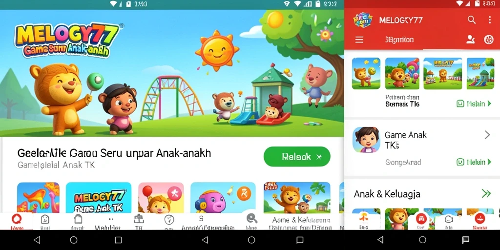 Tampilan interaktif dan edukatif dari aplikasi MELODY77.