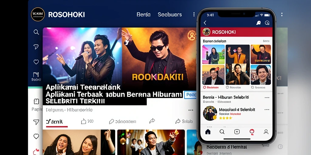 Antarmuka ROSOHOKI yang menampilkan berita terkini tentang selebriti.