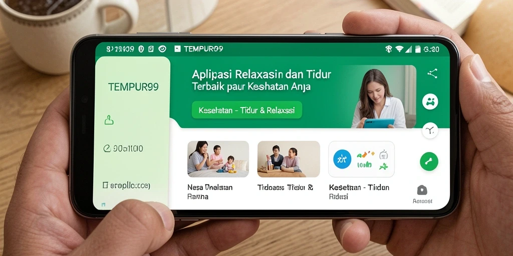 Tampilan antarmuka TEMPUR99 yang menenangkan untuk relaksasi dan tidur.